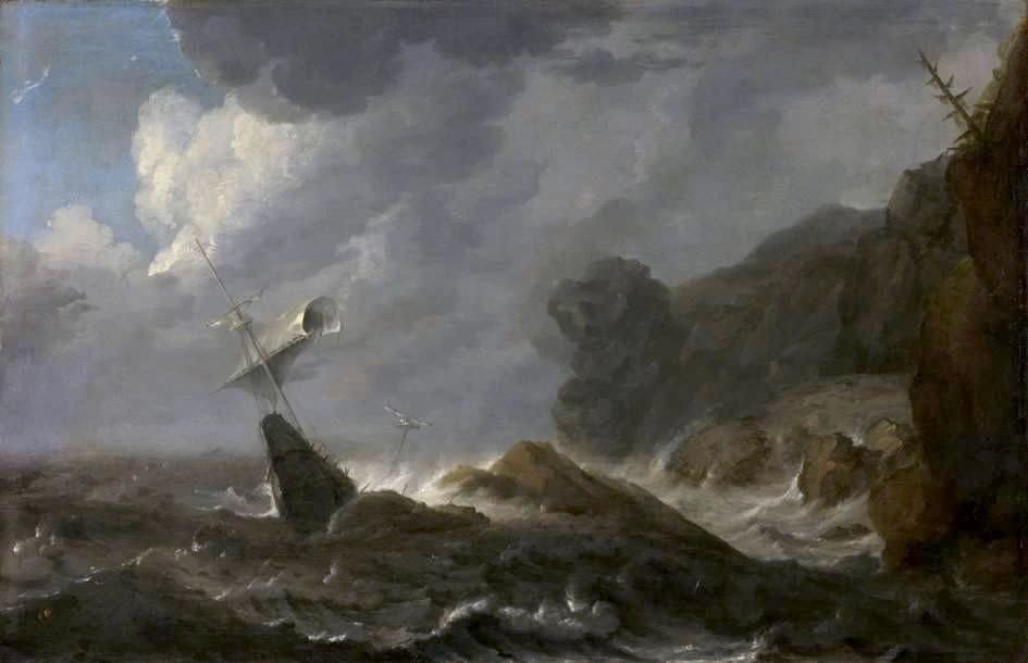 Naufragio su una costa rocciosa - Alte Pinakothek, Munchen, Bayerische Staatsgemäldesammlungen